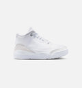 Air Jordan 3 Retro White and Silver Preschool Lifestyle Shoe