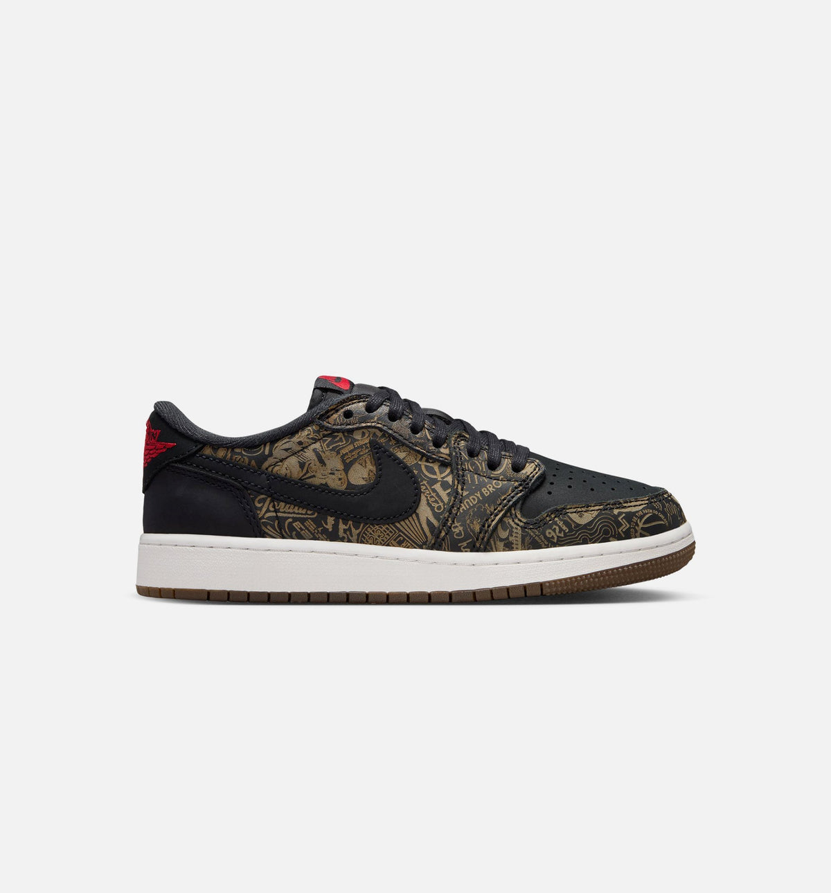 Air Jordan 1 Retro Low OG Laser Black and Varsity Red Grade School Lifestyle Shoe