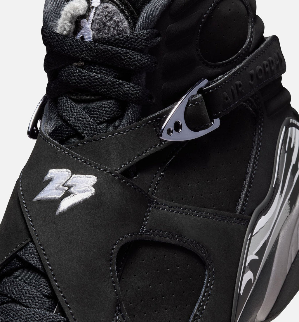 Air Jordan 8 Retro Chrome Black and Light Graphite Men's Lifestyle Shoe